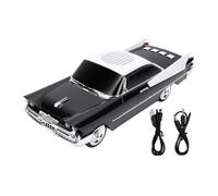 Vikye Haut-Parleur Bluetooth de Voiture Vintage avec Lumière LED, Audio sans Fil Portable 10 W (Black)