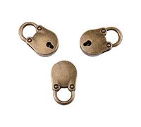 Vikye Mini Cadenas Décoratifs Vintage avec Motif Ours pour Sacs à Main et Petits Bagages, Alliage de Zinc, Bronze, Lot de 3
