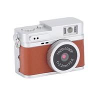 Vikye Mini Caméra Porte-clés, Esthétique Rétro 1080P 2MP, Mini Appareil Photo Numérique Portable avec Carte SD de 32 Go pour L'enregistrement de Voyage, Cadeaux d'anniversaire (Brown)
