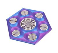 Vikye MWO Polarizing Disc, Pure Copper Gold Plated Harmonic Balancer | Disque polarisé multi-oscillateur de 13 cm avec cadre Cube PLA, décor de bureau pour espace de méditation