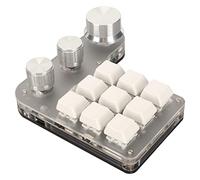 Vikye Pavé Macro à 9 Touches, Clavier PC USB à Une Main à 3 Boutons, Fonction Personnalisée de Raccourci Programmable, Connexion Double Mode USB et Bluetooth, Clavier Mécanique pour Les (Blanc)