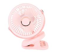 Vikye Petit Ventilateur de Bureau Rotatif Réglable à 720 Degrés avec Pince, 5 Vitesses, 3 Niveaux de luminosité pour Bureau, Vert, 1 Pièce (PINK)