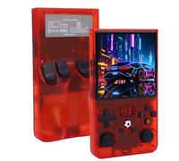 Vikye R36Max Console de Jeu Portable, Console 4in Retro Games, Rechargeable Classic 4000mAh Double Joysticks Handheld Gaming Console, Rouge (128G)