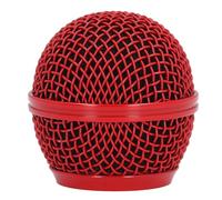 Vikye Remplacement de la Grille de Microphone, Hauteur 55 Mm et Diamètre 31 Mm avec Pare-brise en Mousse intégré, Compatible avec les Micros Dynamiques SM58S SM58LC (rouge)