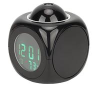 Vikye Réveil de Projection, Horloge de Projecteur Murale de Plafond avec Affichage de L'heure de la Température, Rapports Vocaux et Alarme Musicale, alimenté par Batterie USB