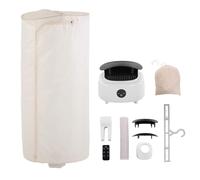 Vikye Sèche-linge Portable, 3 en 1, Sèche-chaussures Pliable, Chauffage D'espace, 600 W, Minuterie 1 6 H, 70 °C, 360°, Séchage à Air Chaud, 10 Pièces, avec Télécommande, pour (Prise UE 220V)