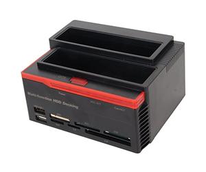 Vikye Station d'accueil HDD Double Baie USB2.0 vers IDE Fonction de Clonage Lecteur de Disque Dur 2.5/3.5in 8 to SSD (Réglementation européenne)