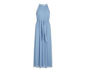 Vila Belted Long Dress Vifalia Noos/DC Robe Longue avec Ceinture, Bleu Ciel, 42 Femmes
