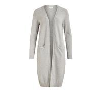 VILA Clothes Viril L/s Long Knit Cardigan-Noos, Gilet Femme, Gris (Light Grey Melange), 38 (Taille Fabricant: Medium)