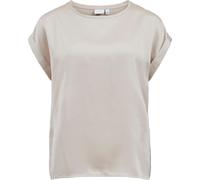 VILA Chemisier en satin T-shirt manches courtes basique Haut brillant VIELLETTE Taille : 34