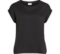 VILA Chemisier en satin T-shirt manches courtes basique Haut brillant VIELLETTE Taille : 42