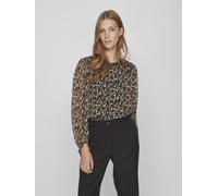 VILA Chemisier Femme avec Manches Ballon Transparentes Élégant Top Professionnel