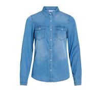 Vila Bista Denim Long Sleeve Shirt Bleu L Femme