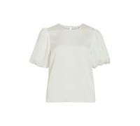 Vila Ellette Satin Puff Short Sleeve Blouse Blanc 34 Femme