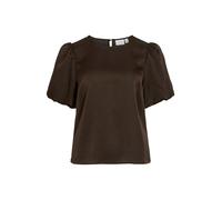 Vila Puff Top Viellette Noos Haut Bouffant en Satin 2/4, Chocolat, 38 Femmes