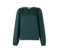 Vila Ellette Smock Satin Top Long Sleeve Blouse Vert 44 Femme