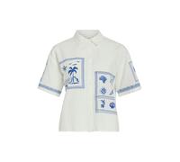 VILA Chemisier 'VIKam' bleu foncé / blanc, Taille L