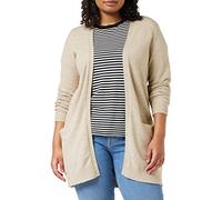 VILA Clothes Viril L/s Open Knit Cardigan-Noos, Gilet Femme, Beige (Natural Melange Natural Melange), 44 (Taille Fabricant: X-Large)