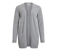 VILA Clothes Viril L/s Open Knit Cardigan-Noos, Gilet Femme, Gris (Light Grey Melange), 38 (Taille Fabricant: Medium)