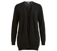 VILA Clothes Viril L/s Open Knit Cardigan-Noos, Gilet Femme, Noir (Black), 40 (Taille Fabricant: Large)
