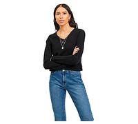 VILA Clothes Viril L/s V-Neck Knit Top-Noos, Pull Femme, Noir (Black), 42 (Taille Fabricant: X-Large)