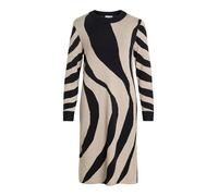 Vila Crewneck Knit Dress Vitif Noos Robe midi à col Rond en Tricot, Mélange Naturel, S Femmes