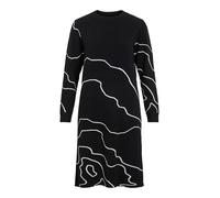 Vila Crewneck Knit Dress Vitif Noos Robe midi à col Rond en Tricot, Noir, S Femmes