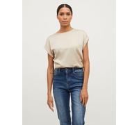 Vila Viellette S/S Satin Top/Su-Noos T-Shirt, Ciment, 42 Femmes