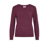 VILA Femme Viril O-Neck L/S Knit Top - Noos Pull-Over, Aubergine, S
