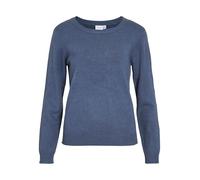 VILA Femme Viril O-Neck L/S Knit Top - Noos Pull-Over, Bleu Foncé, S