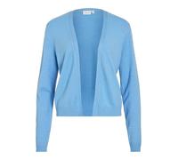 VILA - Gilet bleu uni court avec une coupe droite et des manches longues