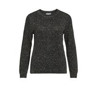 Vila Glitter Knit Top Vidalo L/S Haut en Tricot pailleté, Noir, M Femme