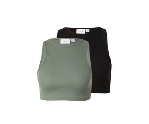 VILA Haut 'FELIA' vert foncé / noir, Taille XL