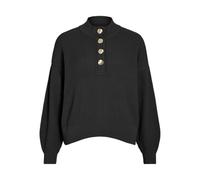 Vila Knit Top Haut en Tricot Viching Crew Neck L/S-Noos, Black Beauty, L Femme