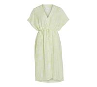VILA Loose Womens Dress Crepe Blouse Design midi Summer Dress with Button Placket and tie Belt VILIMIA, Couleurs:Vert, Taille:40