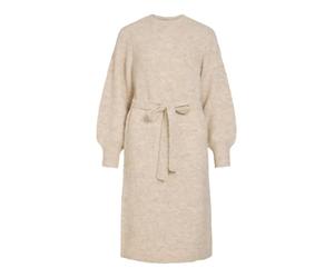 Vila mpe Robe mi-Longue à col Rond L/S, Super Light Natural Melan., M