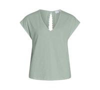 Vila Neck Cap Sleeve Top Visyma Haut à Manches Courtes et col en V, Silt Green, S Femmes