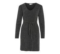 Vila Neck Dress/BF Vieleina Robe à col en V L/S, Black Beauty, XL Femmes