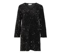 Vila Neck Dress/Vol Vifaith Robe à Sequins col en V L/S, Black Beauty, L Femmes