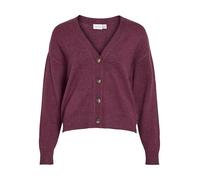 Vila Neck Knit Viril Noos Cardigan en Tricot à col en V, Aubergine, XL Femme