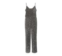 Vila Neck S/L Sequin Jumpsuit/Vol Vifaith Combinaison à col en V S/L à Paillettes, Argent (Silver), S Femme