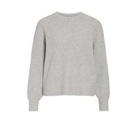 Vila O-Neck Knit Top/R Vikachel Haut tricoté à col Rond L/S, Gris Clair chiné, M Femme