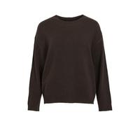 Vila O-Neck Knit Top Viliga Noos Haut en Tricot à col Rond L/S, Chocolat, L Femme