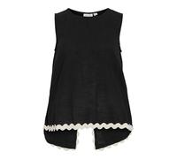 Vila O-Neck S/L Top Vimanda Wavy Haut à col Rond S/L, Black Beauty, 40 Femmes