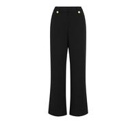 Vila Wide Button Pants Viclua Hw Pantalon Large à Boutons Noos, Noir, M Femmes