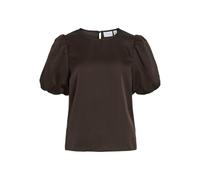 Vila Ellette 2/4 Satin Puff Top Short Sleeve T-shirt Marron 36 Femme