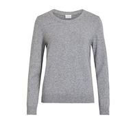 VILA Pull en Maille VIRIL - Col Rond Medium Grey Melange M Medium Grey Melange M