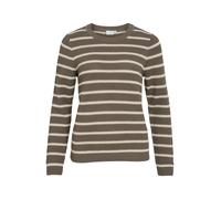 Vila O-Neck Stripe Knit Top Vidalo Noos Haut en Tricot à Rayures L/S, Falcon, XL Femme