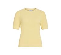 Vila Pull Dalo col rond en maille manches courtes jaune pastel Taille S Femme