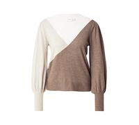 VILA Pull-over 'VIKerry' beige chiné / marron chiné / blanc perle, Taille XS